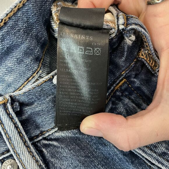 AllSaints Women’s Boy Ankle Straight Jean Raw Hem Sz 26 - Picture 8 of 8
